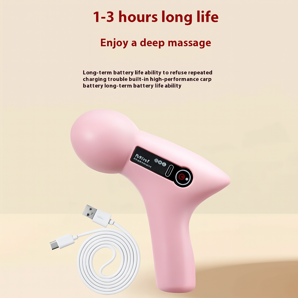 Portable LCD Muscle Massage Gun – 6 Heads Electric Fascia Massager