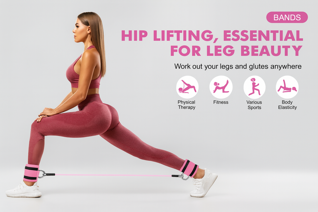 Ankle Straps with Resistance Bands – Fitness Workout & Yoga Exercise Equipment Set TLD01