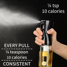 Olive Oil Spray Bottle – 200/300/500ML, Refillable Kitchen Dispenser for Cooking & Air Fryer