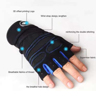 Shockproof Gym Gloves for Men & Women – Fitness, Weight Lifting, Bodybuilding & Cycling Gloves with Wrist Support