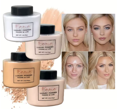 4-Color Luxury Loose Face Powder – Oil-Control & Foundation Setting