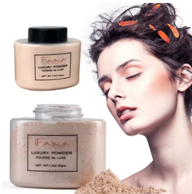 4-Color Luxury Loose Face Powder – Oil-Control & Foundation Setting