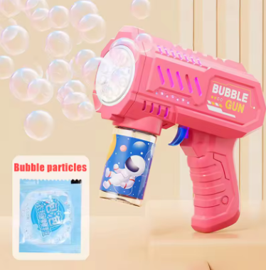 Automatic Bubble Gun – Rocket-Style Bubble Machine with Bubble Liquid for Kids Outdoor Fun