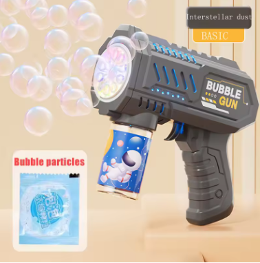 Automatic Bubble Gun – Rocket-Style Bubble Machine with Bubble Liquid for Kids Outdoor Fun