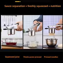 Manual Stainless Steel Juicer & Press – Multi-Purpose Lemon, Fruit, and Vegetable Squeezer