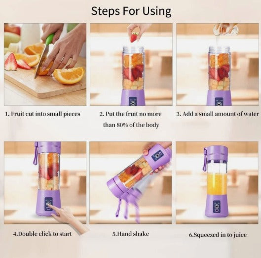 Mini Portable USB Blender – 380ml Smoothie & Juice Maker for Travel