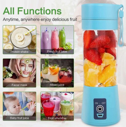 Mini Portable USB Blender – 380ml Smoothie & Juice Maker for Travel