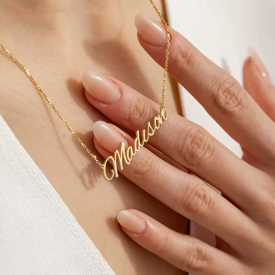 Custom Gold Name Necklace – Stainless Steel Jewelry for Women