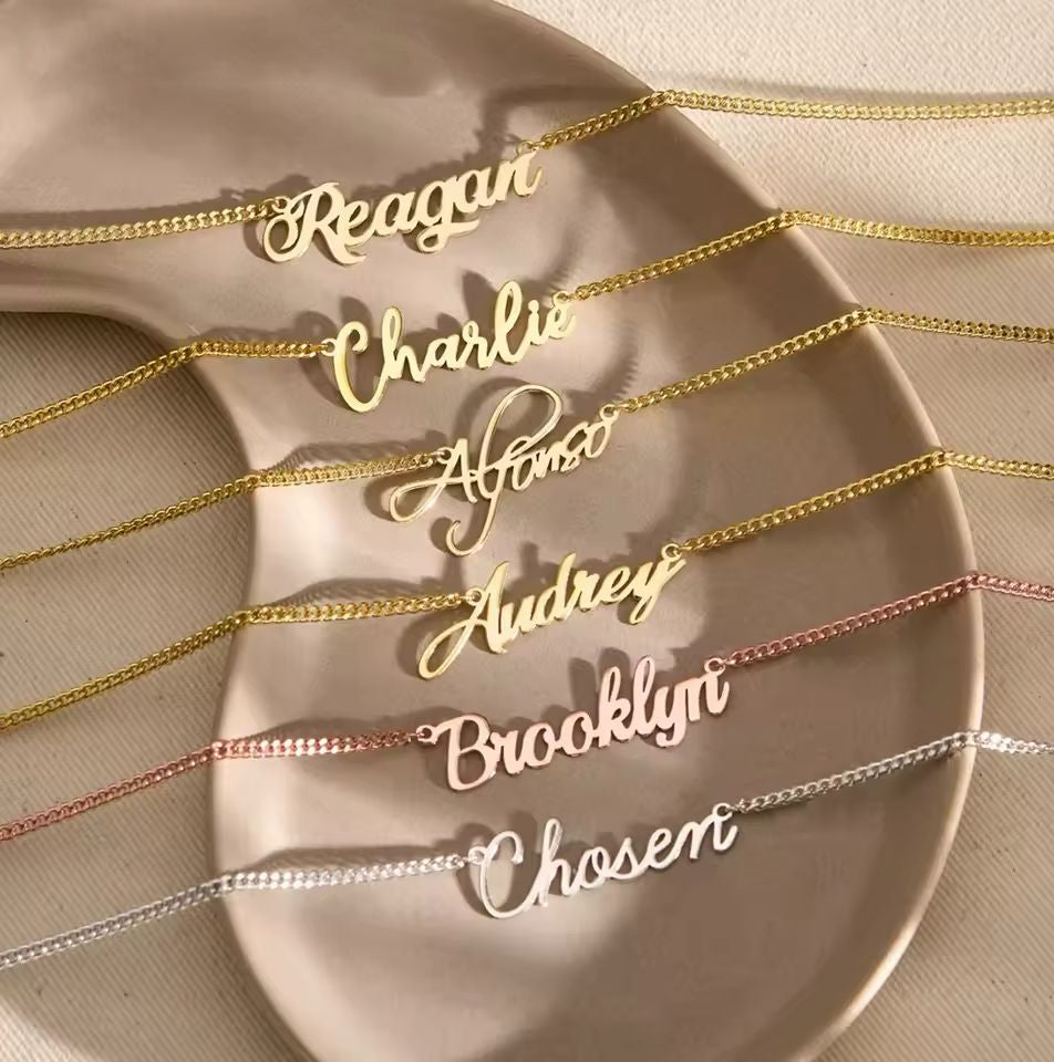 Custom Gold Name Necklace – Stainless Steel Jewelry for Women